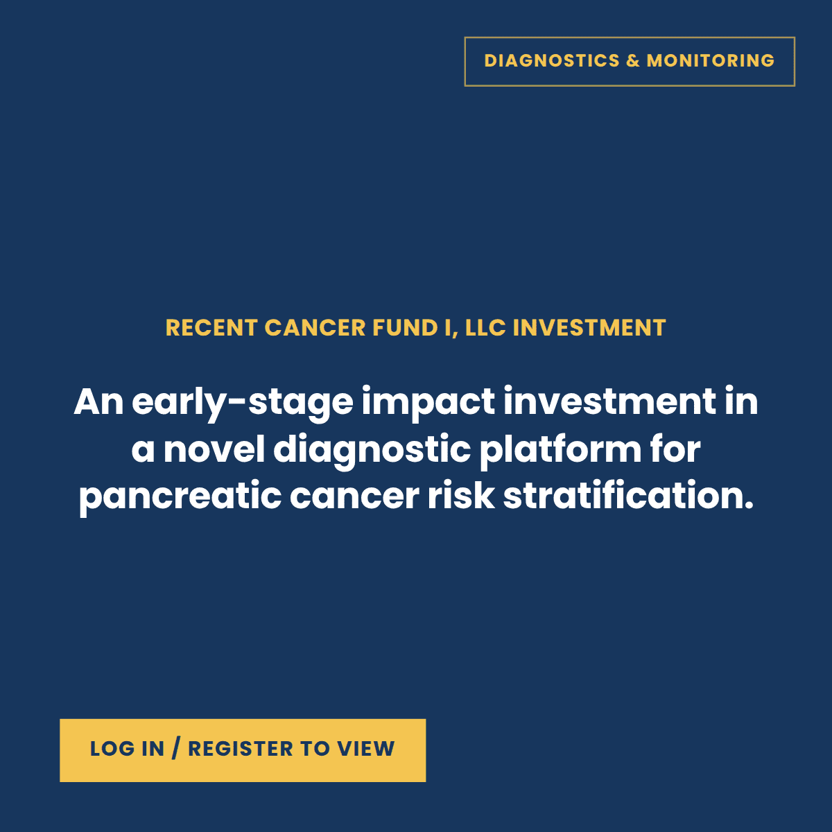 Cancer Fund I portfolio company