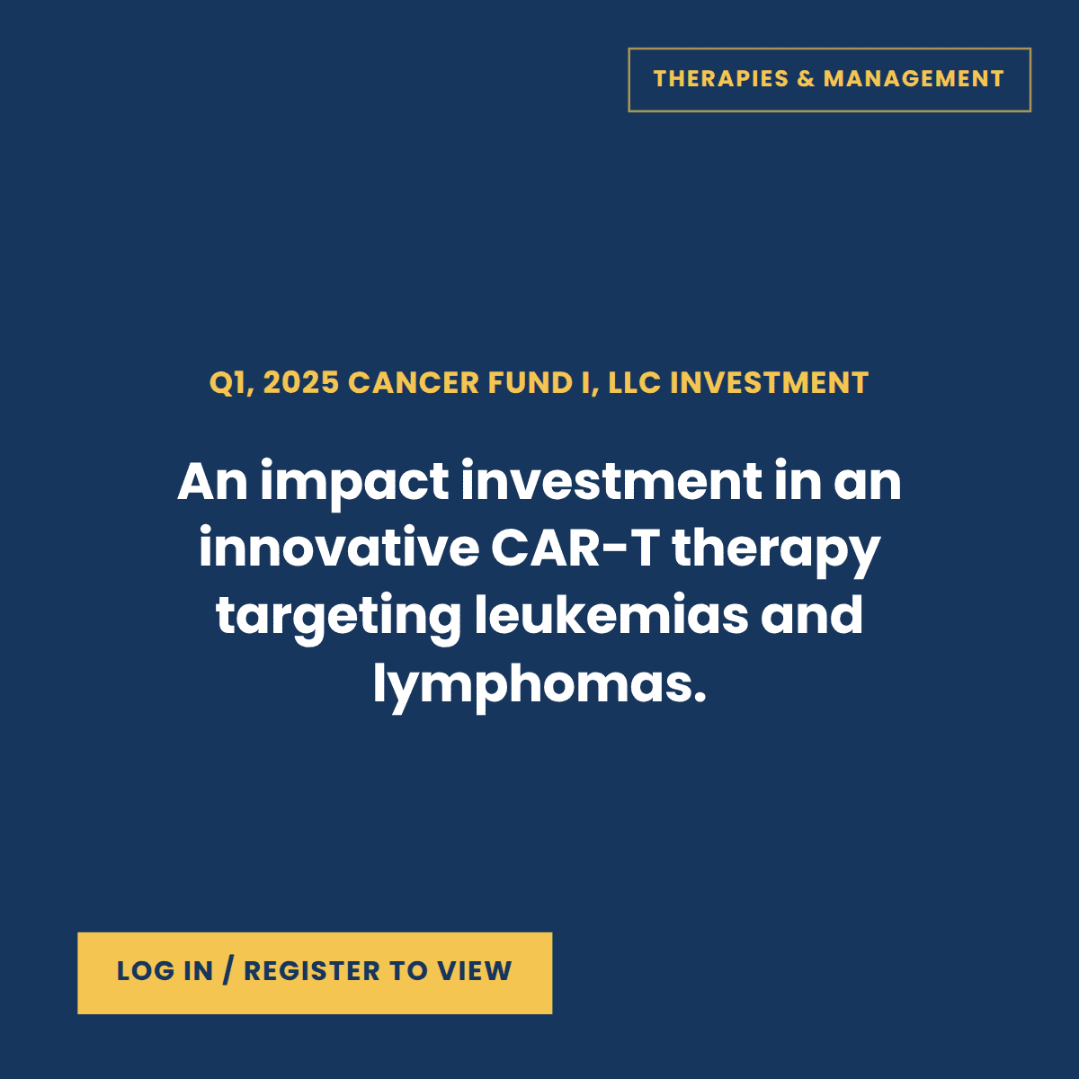 Cancer Fund I portfolio company