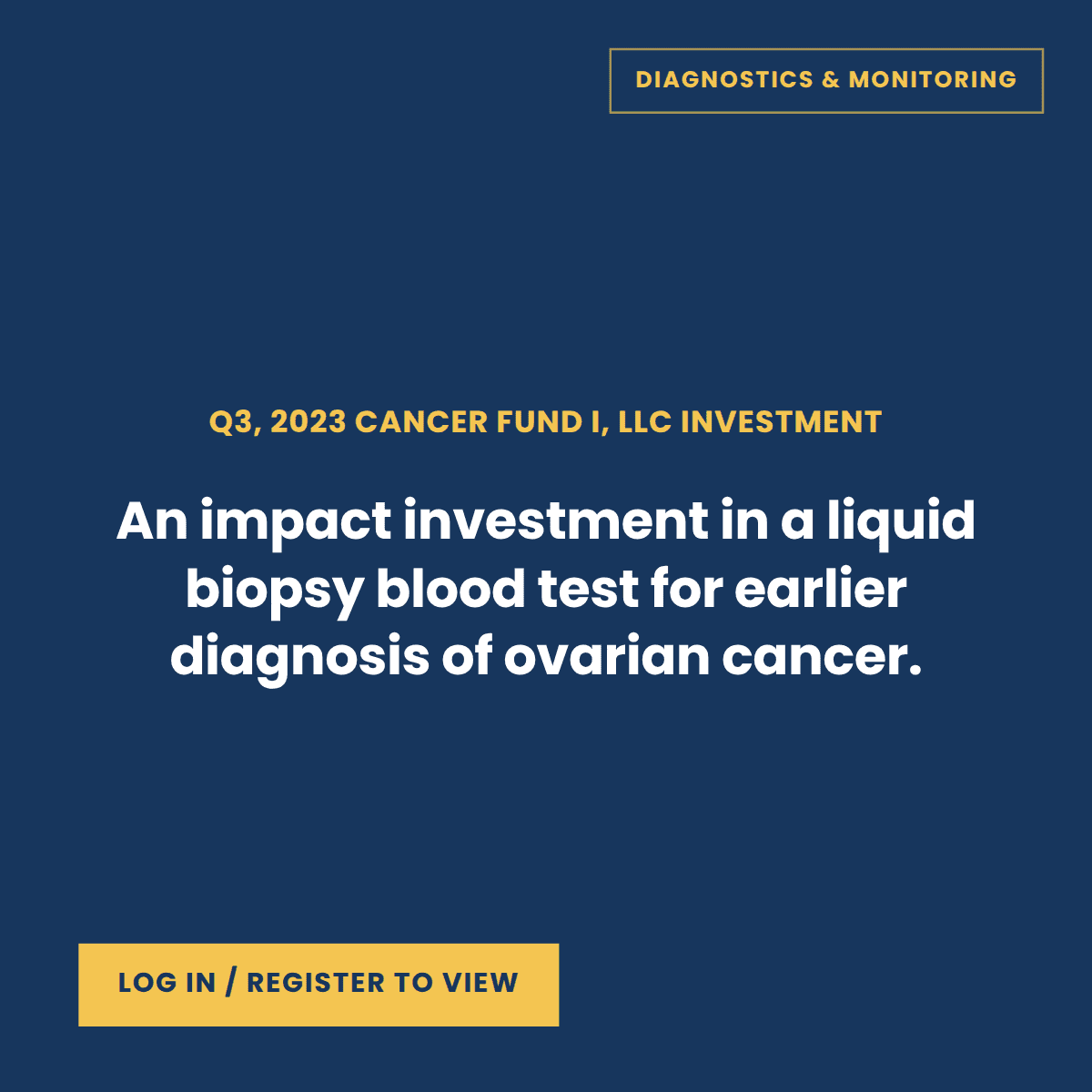 Cancer Fund I portfolio company